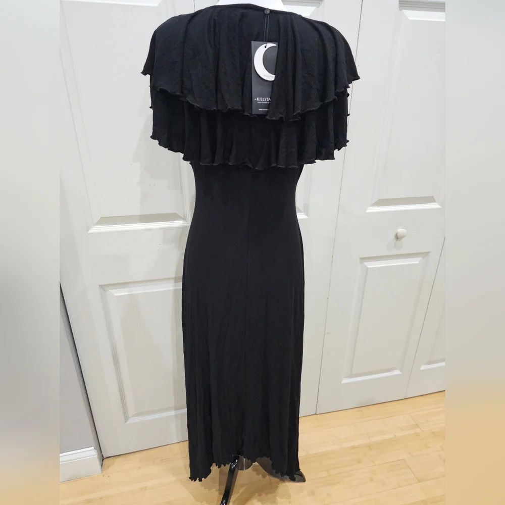 Killstar Goth Witchy Black Ruffled Spectral Galaxy Maxi Dress S NWT - Picture 6 of 7
